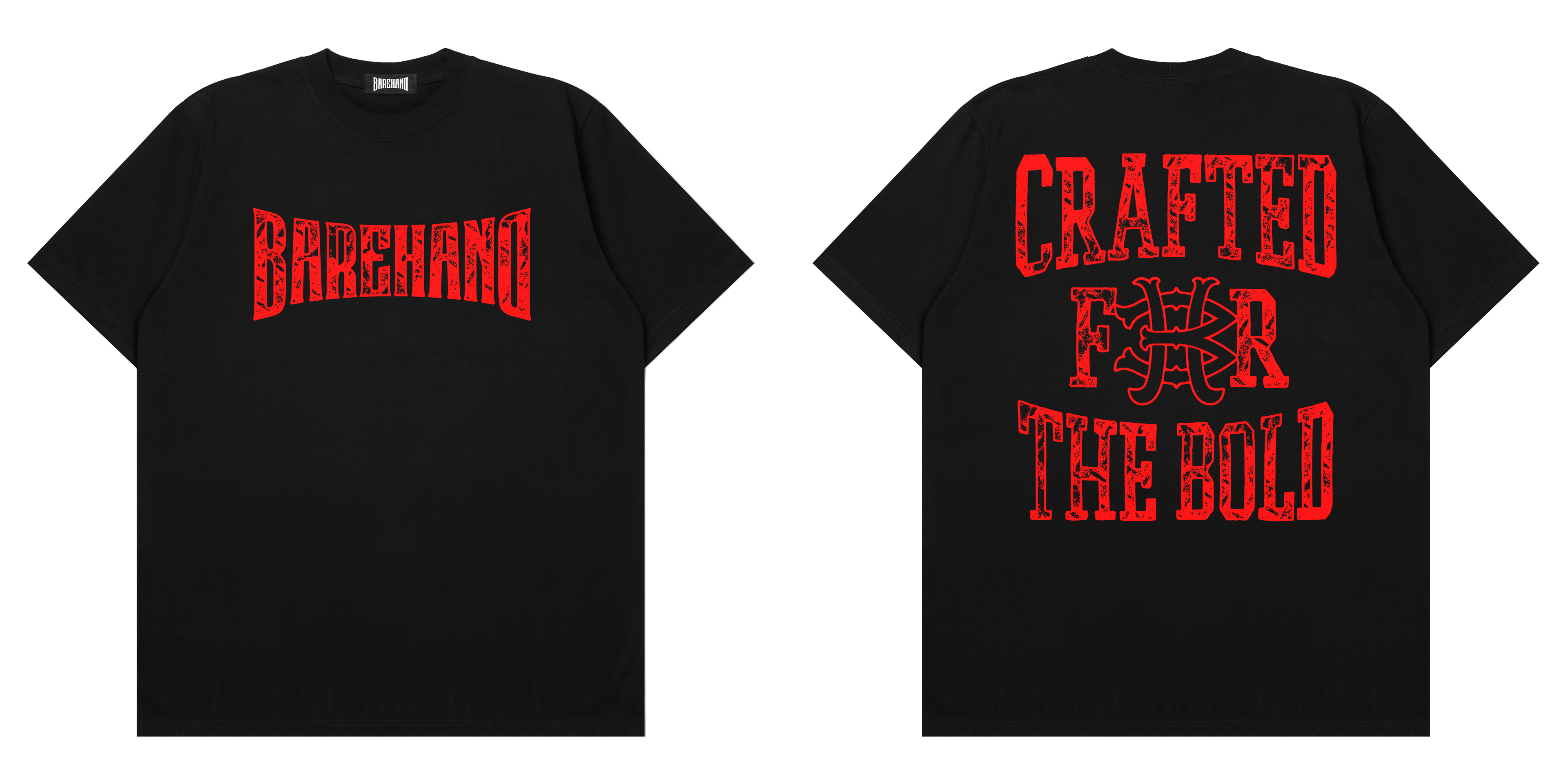 BAREHAND RUSTY - (RED ON BLACK)